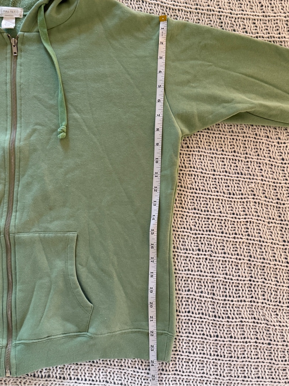 Full Tilt Women’s Sage Mint Green Hoodie Zip Up Jacket Casual Size Medium - Picture 5 of 5